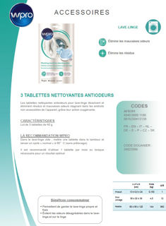 Image sur 3 tablettes antiodeurs pour lave-linge - AFR301