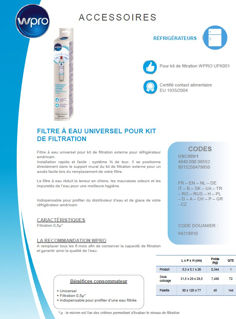 Image sur Filtre à eau universel pour kit filtration - USC009/1