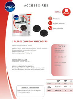Image sur 2 filtres charbon pour hotte Whirlpool AKR685 - AMC023/1