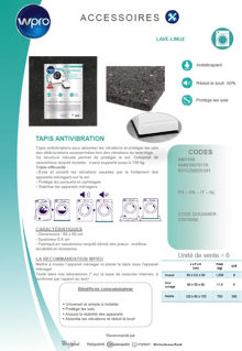 Image sur Tapis 60x60cm anti-vibration pour lave-linge - ANT100