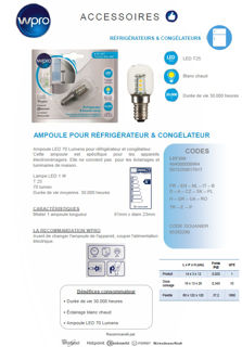 Image sur Ampoule LED 70 Lumens réfrigérateur congélateur- LRF200